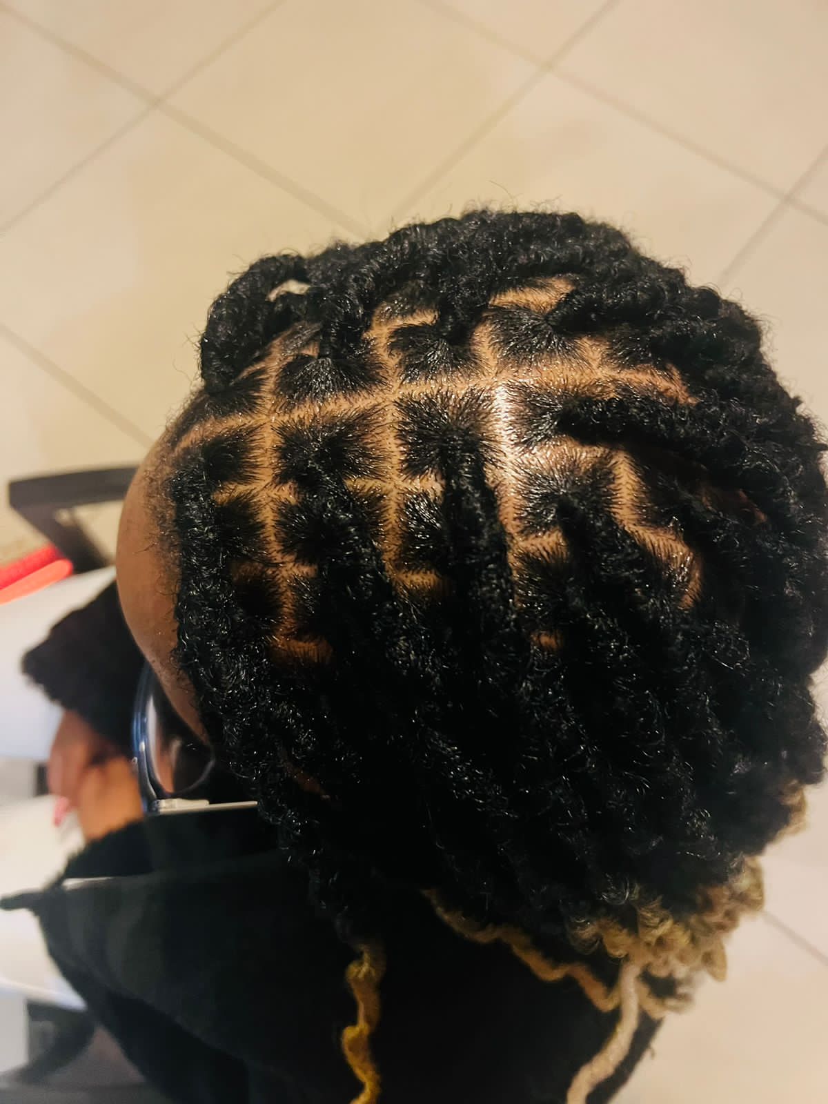 Maintained colored dreadlocks